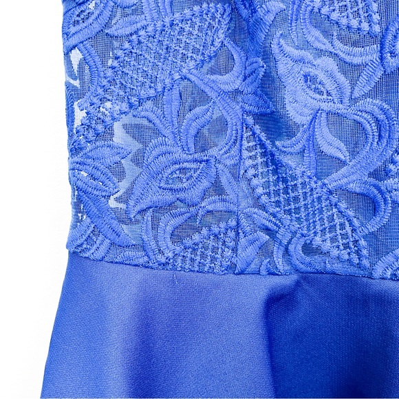 Banjul Royal Blue Lacey Party Dress - Picture 3 of 10